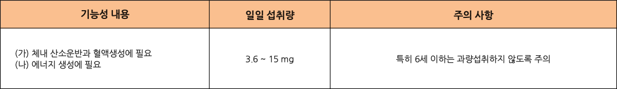 식약처 철분 고시 사항